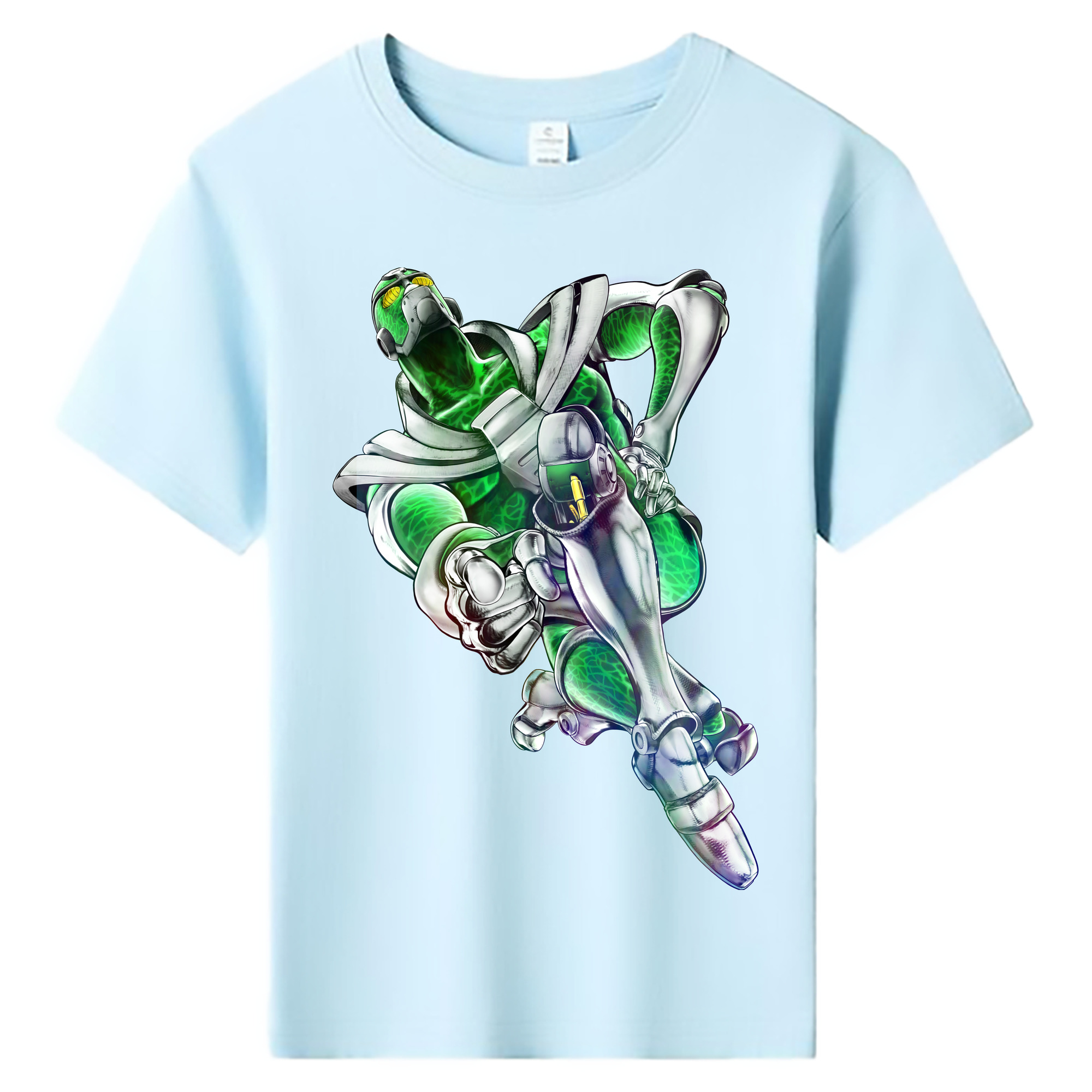 （画像用） ジョジョの奇妙な冒険 花京院 典明（かきょういん のりあき） JoJo's Bizarre Adventure Kakyoin Noriaki 綿100％キッズTシャツ（フロントプリント）